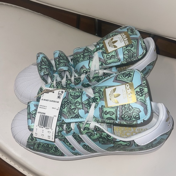 ADIDAS ORIGINALS JEREMY SCOTT MONEY PRINT SUPERSTAR SHOES NEW NO BOX - Picture 2 of 8